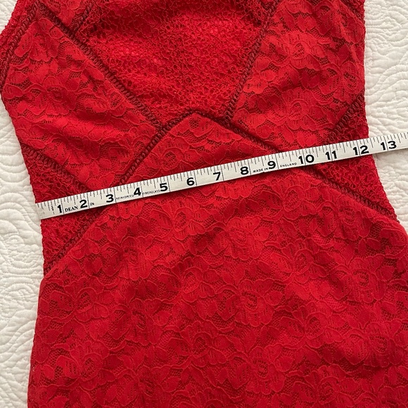 TOPSHOP Dress Red Lace Bodycon US 6 (Euro 38) - Picture 11 of 16